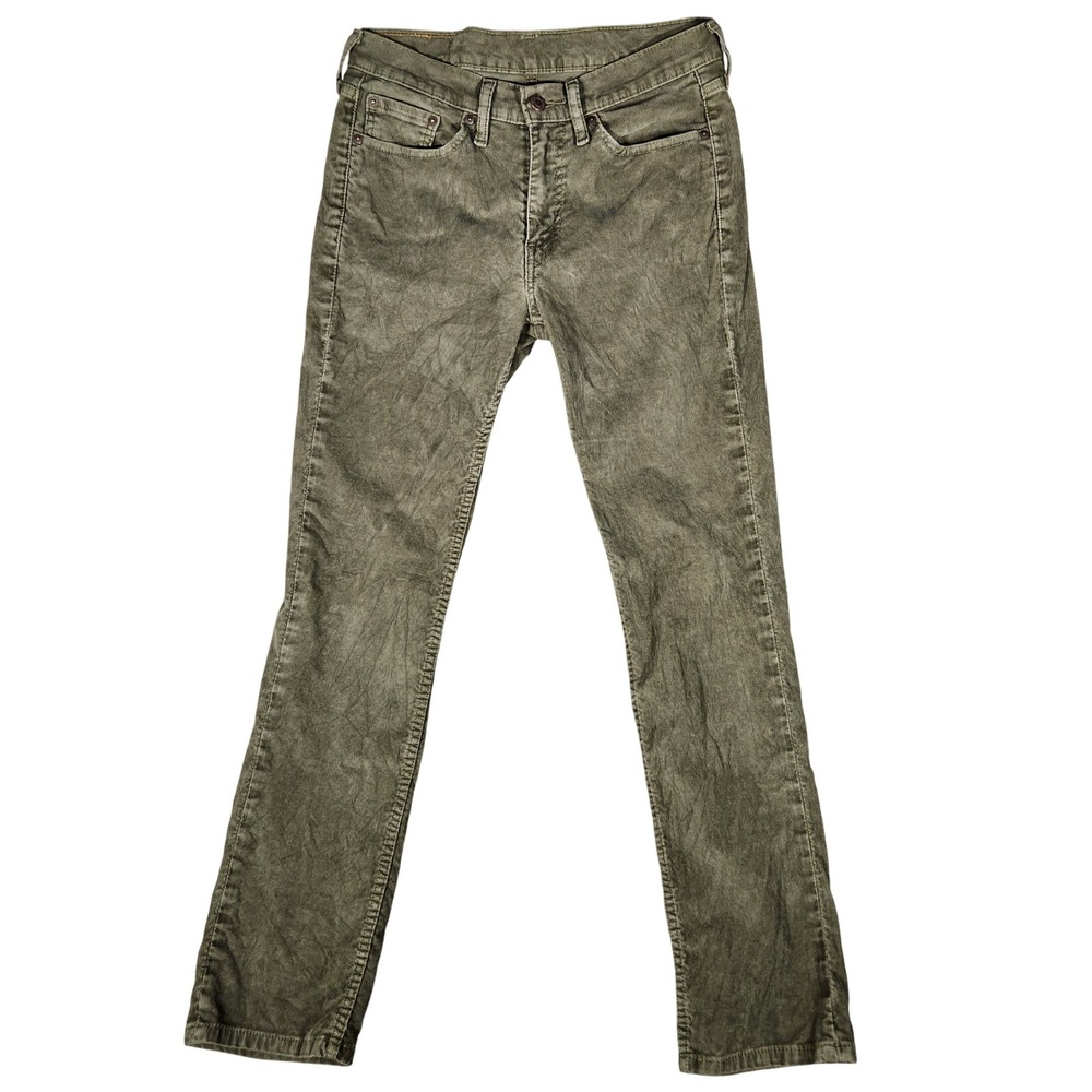 Levi's 514 Corduroy Pants Mens 29x32 Olive Green Excellent Straight Fit